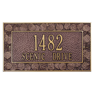 Plaque d'adresse murale sur 2 lignes Aspen