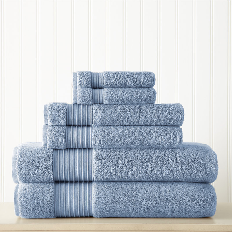 Ensemble de serviettes 6 pièces Adalrik, Denim
