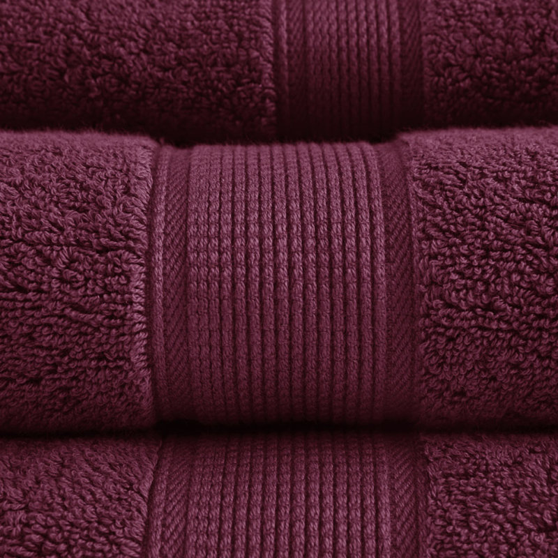 100% Cotton 8 Piece Antimicrobial Towel Set, Burgundy