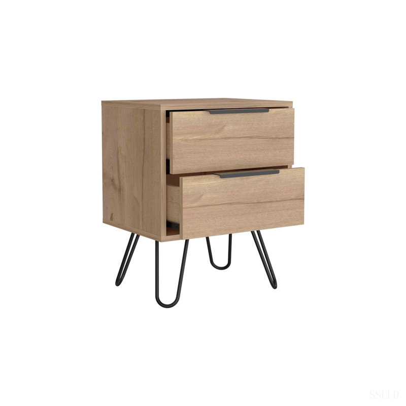 Tables de chevet avec 2 tiroirs, ensemble de 2
