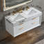 Meuble-lavabo mural simple en bois massif de 48 po avec comptoir en pierre et lumière-1449952630