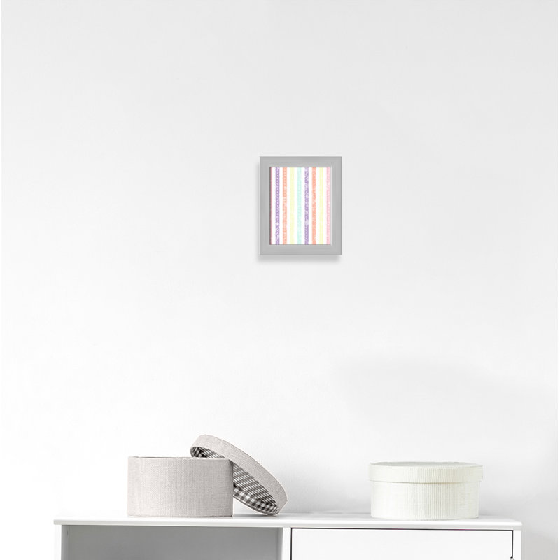 Adhésif décoratif Whimsical Stripe, H 12 po x l 10 po x P 0,625 po, Encadré plat argent