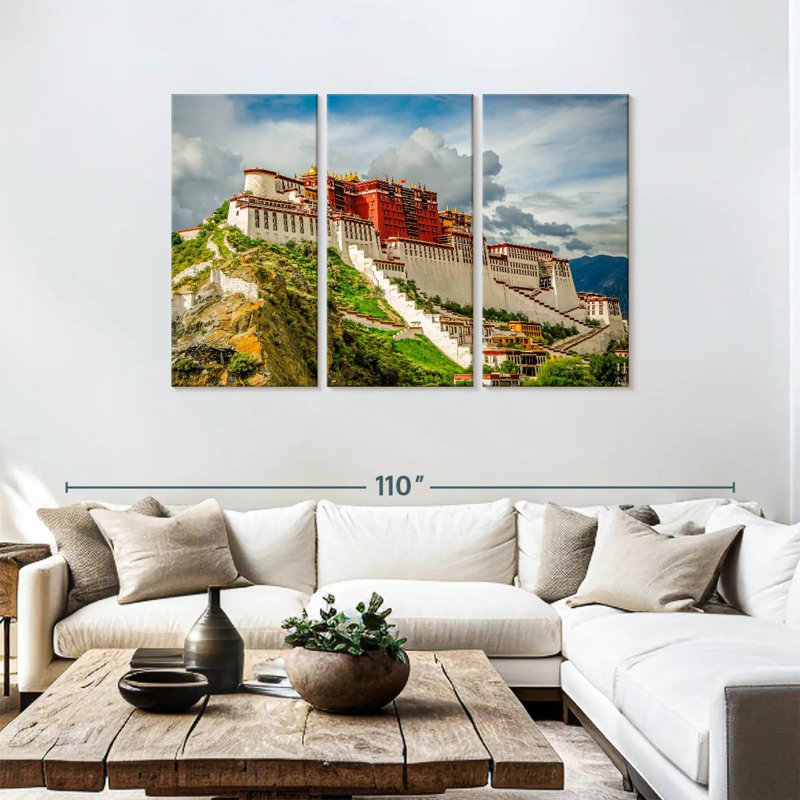 Adella, Palais du Tibet, Tibet, H 48 po x l 74 po
