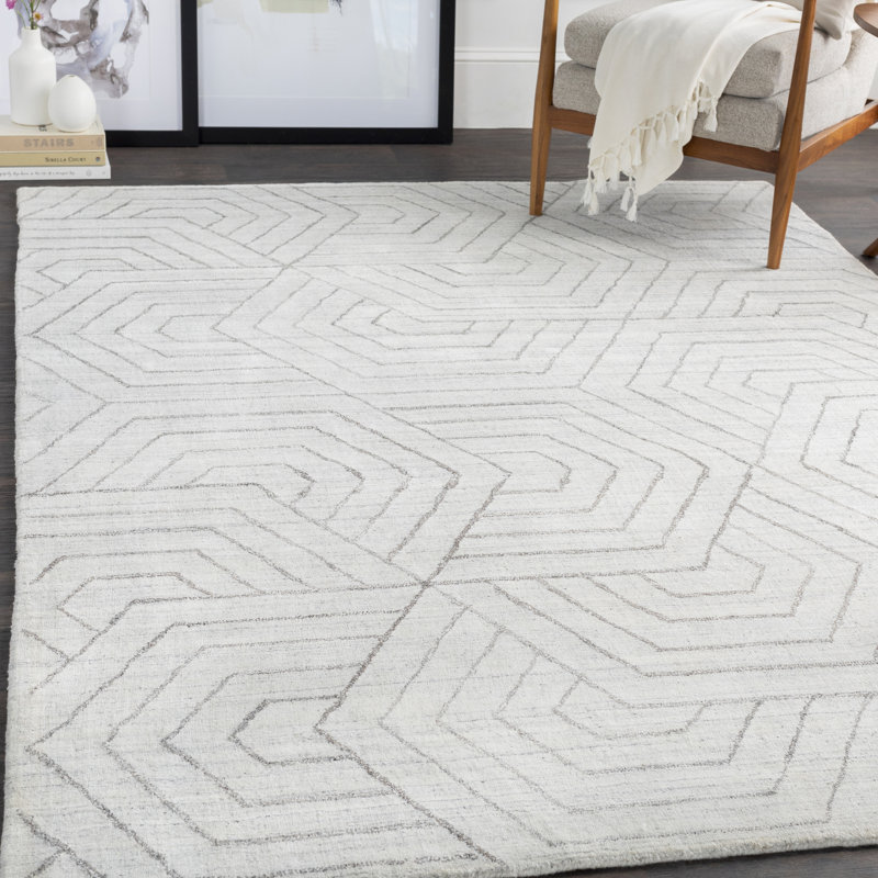 Hollifield Viscose Abstract Indoor Rug, Rectangle 4' x 6'
