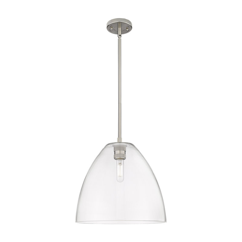 Kehlani - Luminaire suspendu 1 tige Bristol, H 38,75 po x l 12 po x P 12 po, Nickel satiné