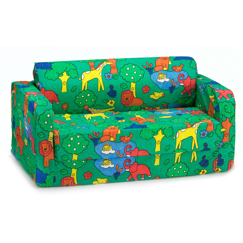 Canapé convertible pour enfants et lit Harr, Vert