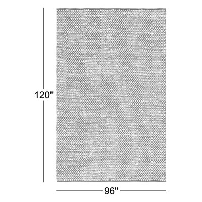 Gabino Geometric Handmade Flatweave Area Rug in Black/Ivory