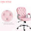 Chaise de bureau en velours rose, siège réglable et inclinable pour un poste de travail confortable