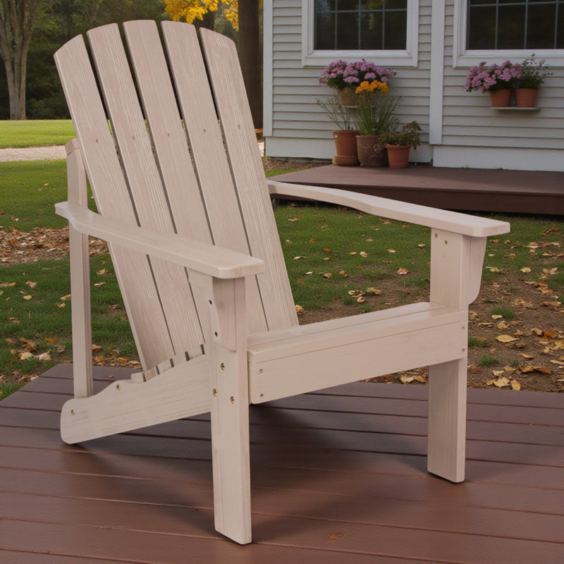 Grandview Solid Wood Adirondack Chair, Graystone