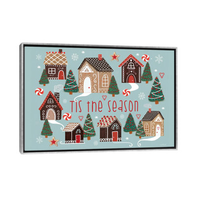 «Tis The Season Gingerbread Village», reproduction d'art sur toile encadrée