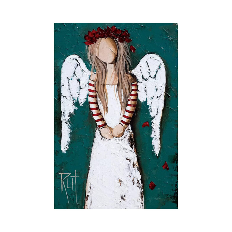 Feathery - Wrapped Canvas Painting Print, 20.32 cm H x 30.48 cm W