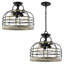 Luminaire suspendu semi-encastré de style campagnard industriel à 3 lumières avec abat-jour cage Williston Forge Aled