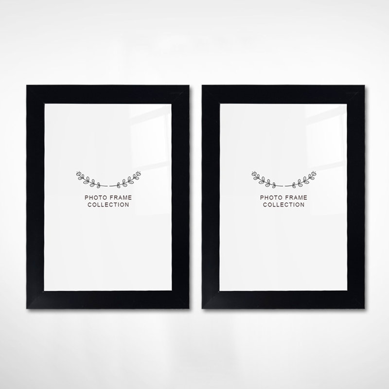 Ensemble de cadres photo Chiu Elegant Black (2 pièces), 4 po x 6 po | 100% plastique, largeur du cadre: 0,8 po | Parfait pour la décoration intérieure, les murs de galerie et les cadeaux, design élégant pour les souvenirs chéris
