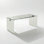 Bureau d'écriture moderne en verre trempé minimaliste, poste de travail tout en verre transparent avec quincaillerie chromée élégante pour le bureau à domicile