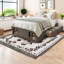 Grand lit plateforme moderne avec rangement en MDF et bois massif
