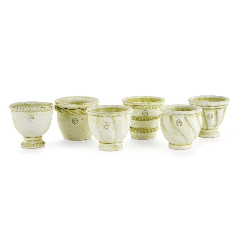 Mini pots en argile faits à la main Valley en saule blanc, ensemble de 6, Saule