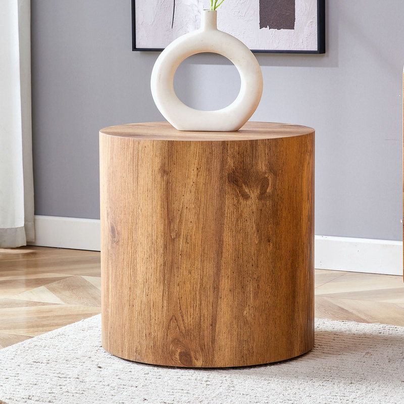 Table d'appoint cylindrique moderne avec table d'appoint polyvalente et antidérapante, H 15,7 po x L 15,7 po x l 15,7 po