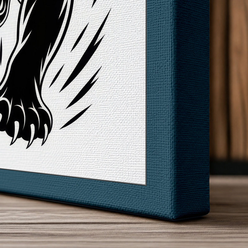 Panther's Lunge Graphic - Print, 24x16 - 61.0 x 40.6 cm, Teal Border