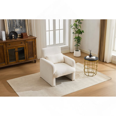 Fauteuil d'appoint moderne, fauteuil de salle à manger en tissu Boucle