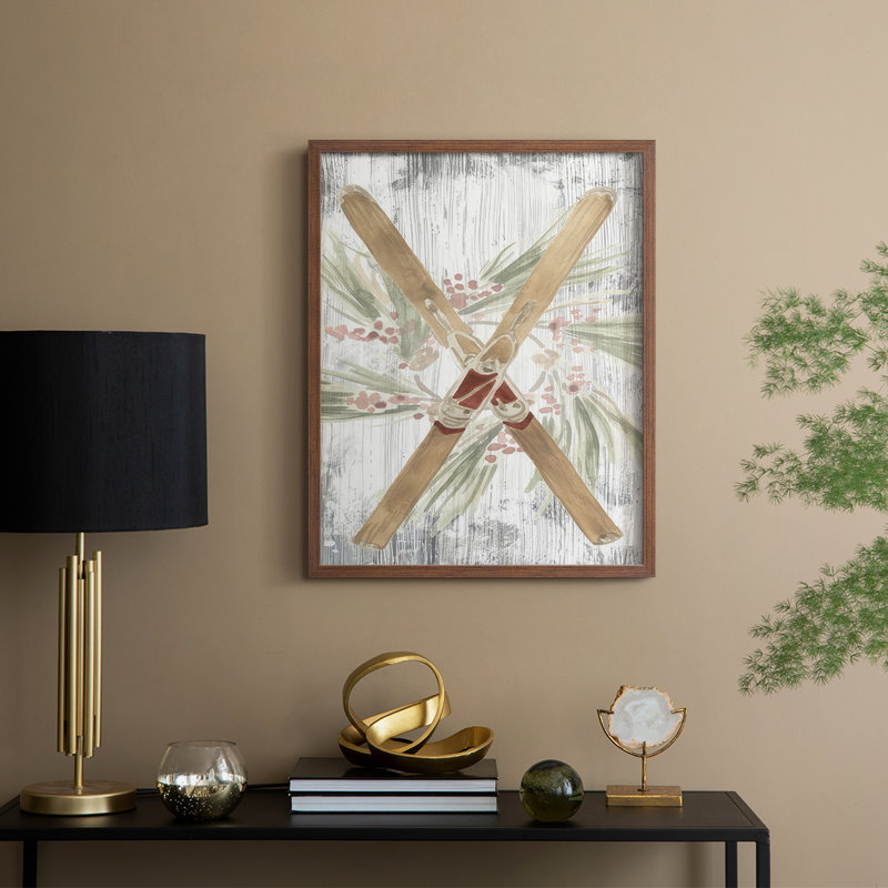 Pinecone Lodge Collection B, reproduction encadrée - bois massif, H 30 po x l 24 po, Noyer