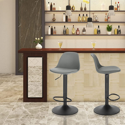 Rikard Swivel Upholstered Adjustable Height Counter Stool