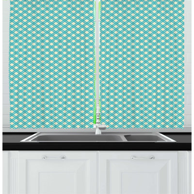 Geometric Pointed Kitchen Curtain