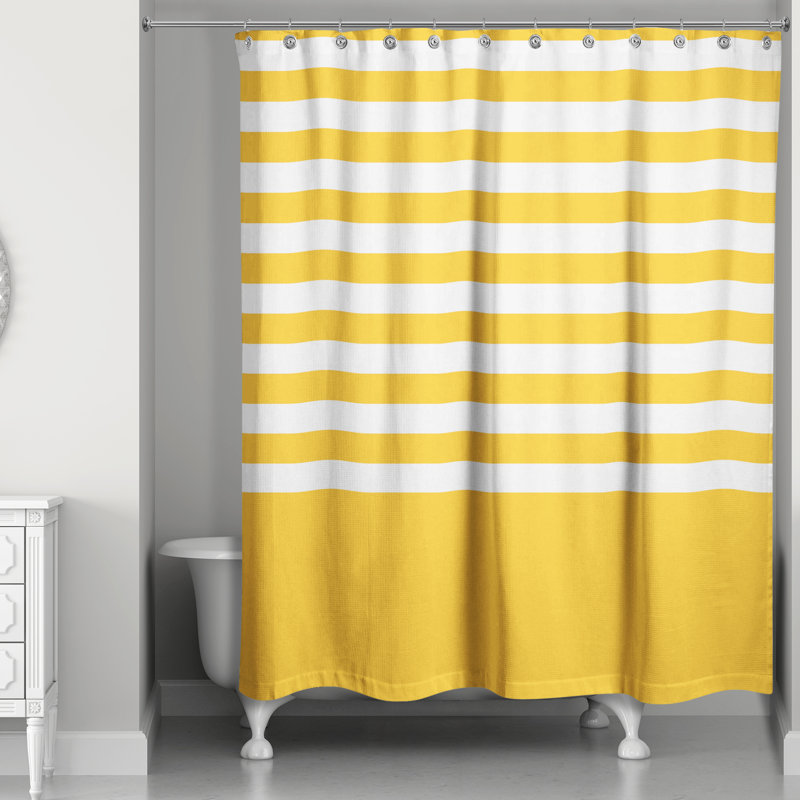 Rideau de douche simple à rayures Cardinale, Jaune