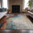 Machine Washable Indoor/Outdoor Xhevrie Teal Rug-111820118