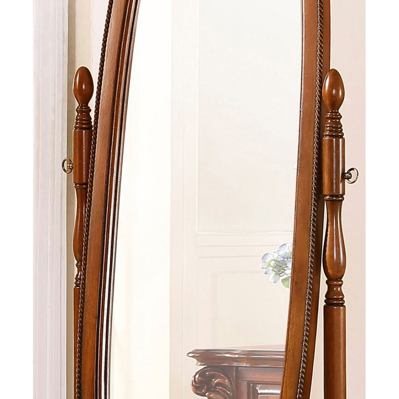 Miroir ovale en bois massif
