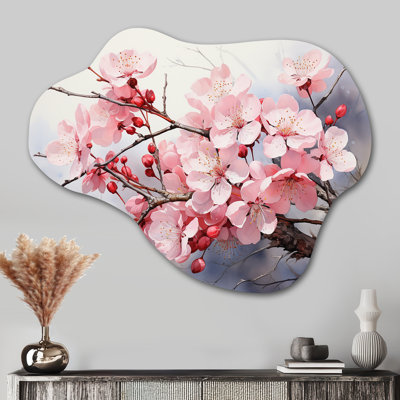 China Art Cherry Blossom - Asymmetrical China Art Metal Wall Art, Cloud Metal Wall Sculpture Print