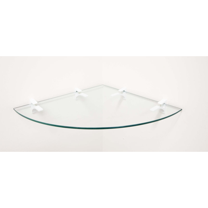 Glass Corner Shelf, White