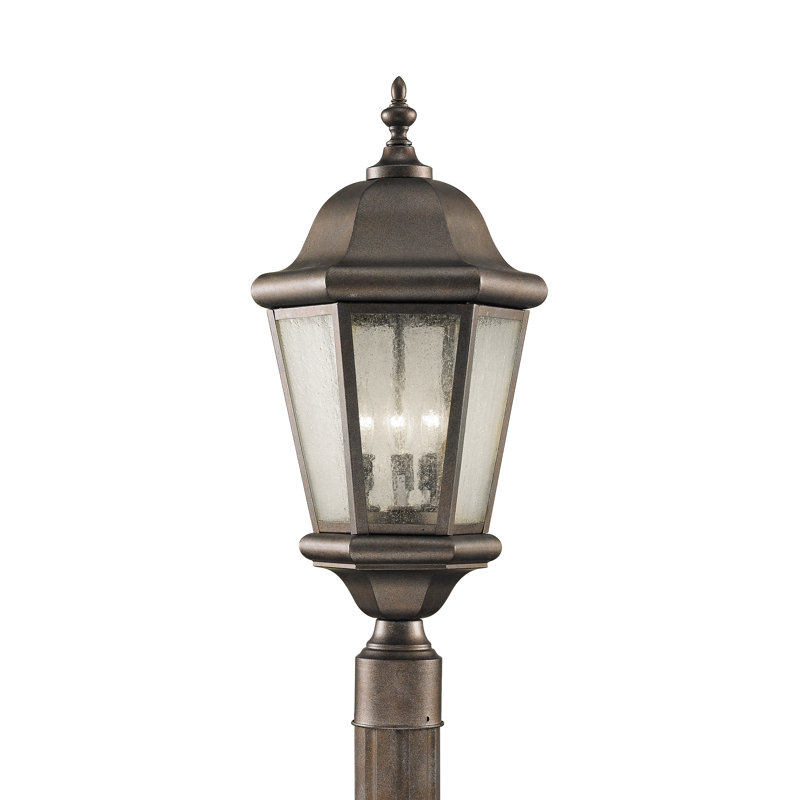 Martinsville Three Light Outdoor Post Lantern from Generation Lighting , Corinthian Bronze