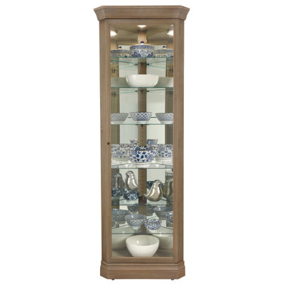 Delia Solid Wood Lighted Curio Cabinet
