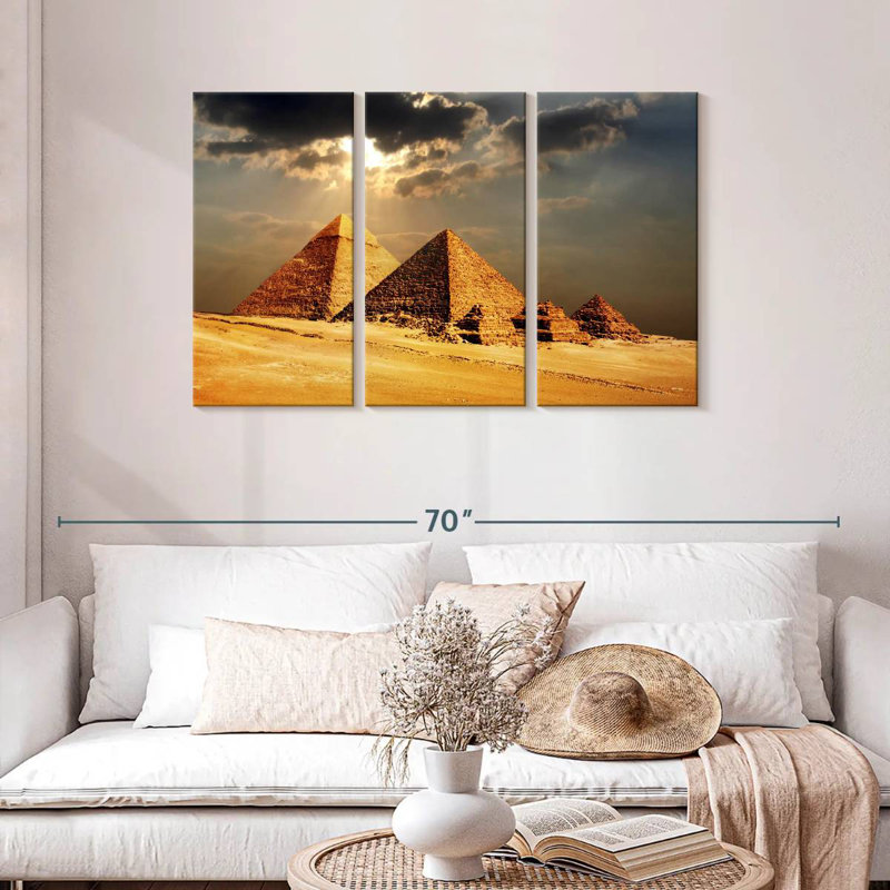 Pyramides d'Adella Gizeh, H 28 po x l 45 po
