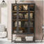 Grande vitrine 67,25 po en fer avec porte en verre et lumières DEL, vitrine, vitrine à 3 côtés en verre