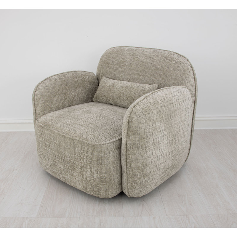 Dallas Swivel Chair, Soft Taupe Velvet