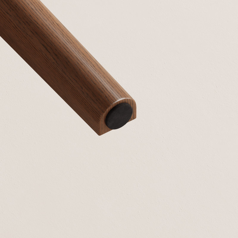 Banc en bois massif minimaliste avec coussin en lin amovible Addisin, Brun