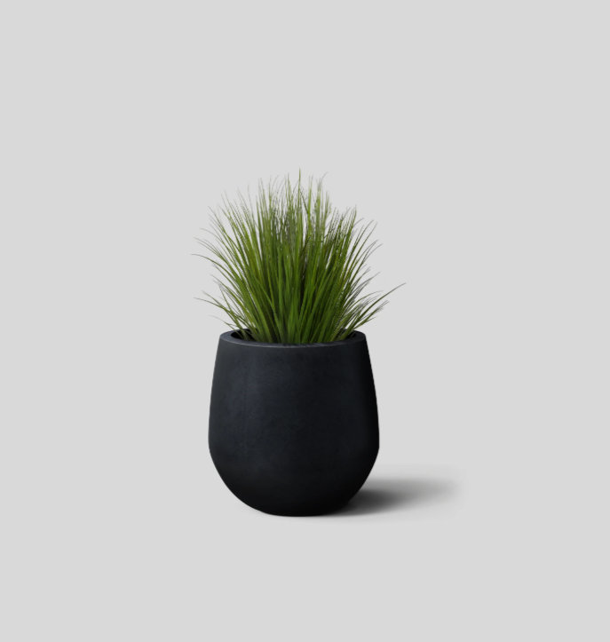 Serene Planter Pot, 8.5" H x 8.5" W x 8.5" D, Black