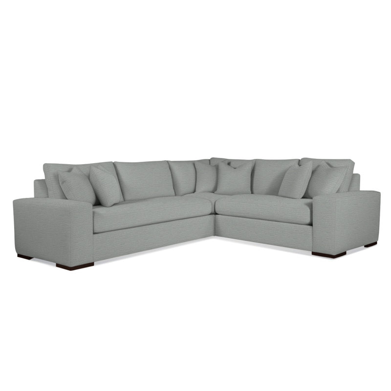 Memphis Sectional, Sunbrella Blue Pinstripe; 6205-64, Right Hand Facing, Java