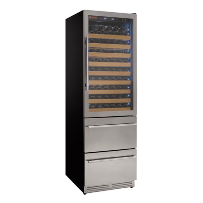 Allavino 108 Bottle Stainless Steel Wine Refrigerator with Two Refrigerated Drawers — FIN-0019593 | Fridge.com