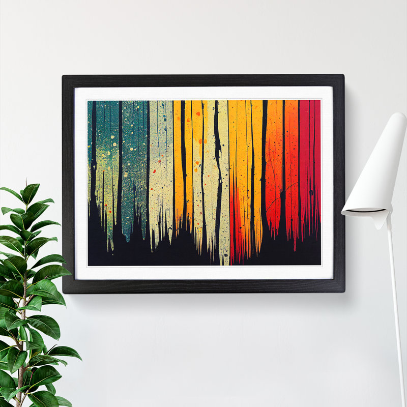 Abstract Forest Art Vol.3 - Single Picture Frame Print, 46cm H x 64cm W x 2cm D, Black
