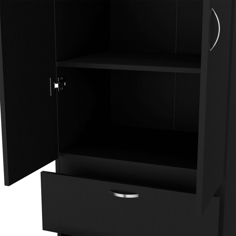 Armoire Marlton, pour suspendre des vêtements de chambre à coucher, Noir