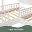 Lit simple en bois pour enfants, structure en L pour lit simple en bois massif avec clôture et structure à lattes-880310702