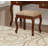 Classic 1Pc Vanity Set W Stool Cherry Color Drawers Open-Up Mirror Bedroom Furniture Unique Legs Cushion Seat Stool Vanity-2137920164