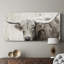 Longhorn sépia - Toile tendue avec châssis - Prêt à accrocher-861142370