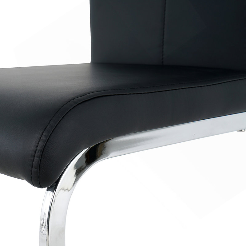 Modern Dining Chair(Set Of 2), Silver, Noir