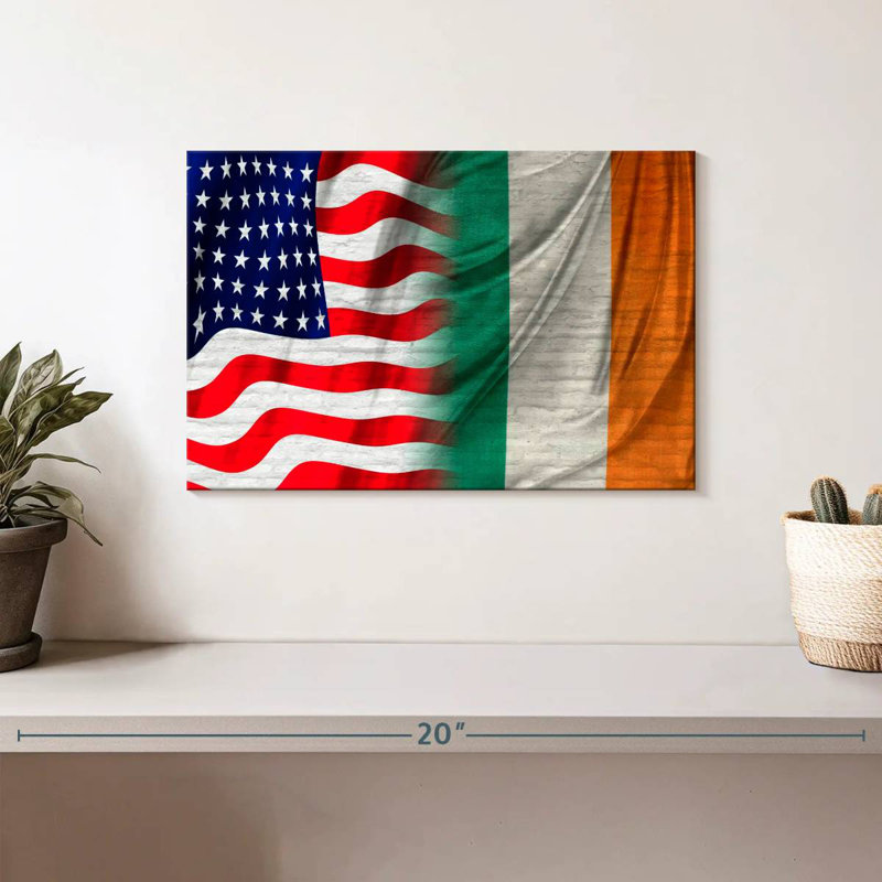 Borges USA And Ireland Flags, 8" H x 12" W