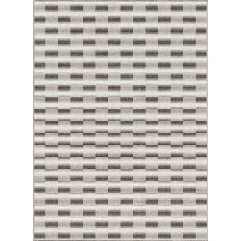 Kehr Summit Brown Geometric Flatwoven Rug – Easy Clean & Durable, Rectangle 7'3" x 5'3"