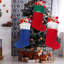 Paquet de 12 bas de Noël en feutre, bas de Noël de 19 pouces, manchette blanche avec garniture dorée pour les décorations de Noël-1953807351