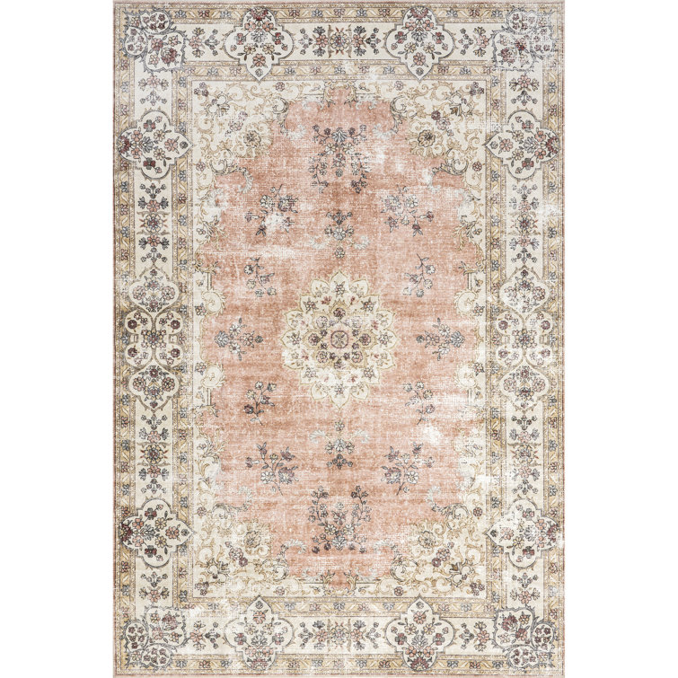 Ren SpinClean Vintage Floral Machine Washable Area Rug